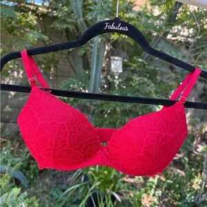 Red Lace Wireless Bra